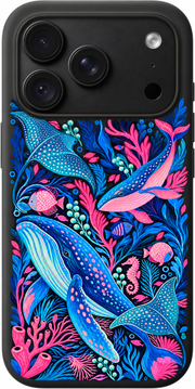 Ocean Reverie iPhone case design preview in Black. Model-specific fit and camera openings vary.