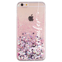 Load image into Gallery viewer, custom name pink glitter iphone case