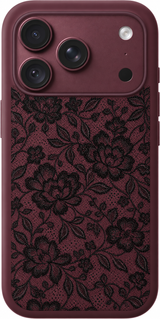 Midnight Lace iPhone case design preview in Burgundy. Model-specific fit and camera openings vary.