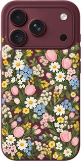 Eleanor Meadow iPhone case design preview in Burgundy. Model-specific fit and camera openings vary.