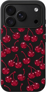Cherry Velvet Jelly iPhone case design preview in Black. Model-specific fit and camera openings vary.