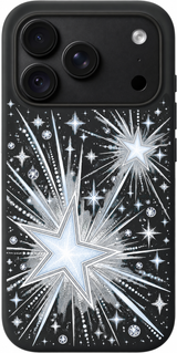 First Starlight iPhone case design preview in Black. Model-specific fit and camera openings vary.