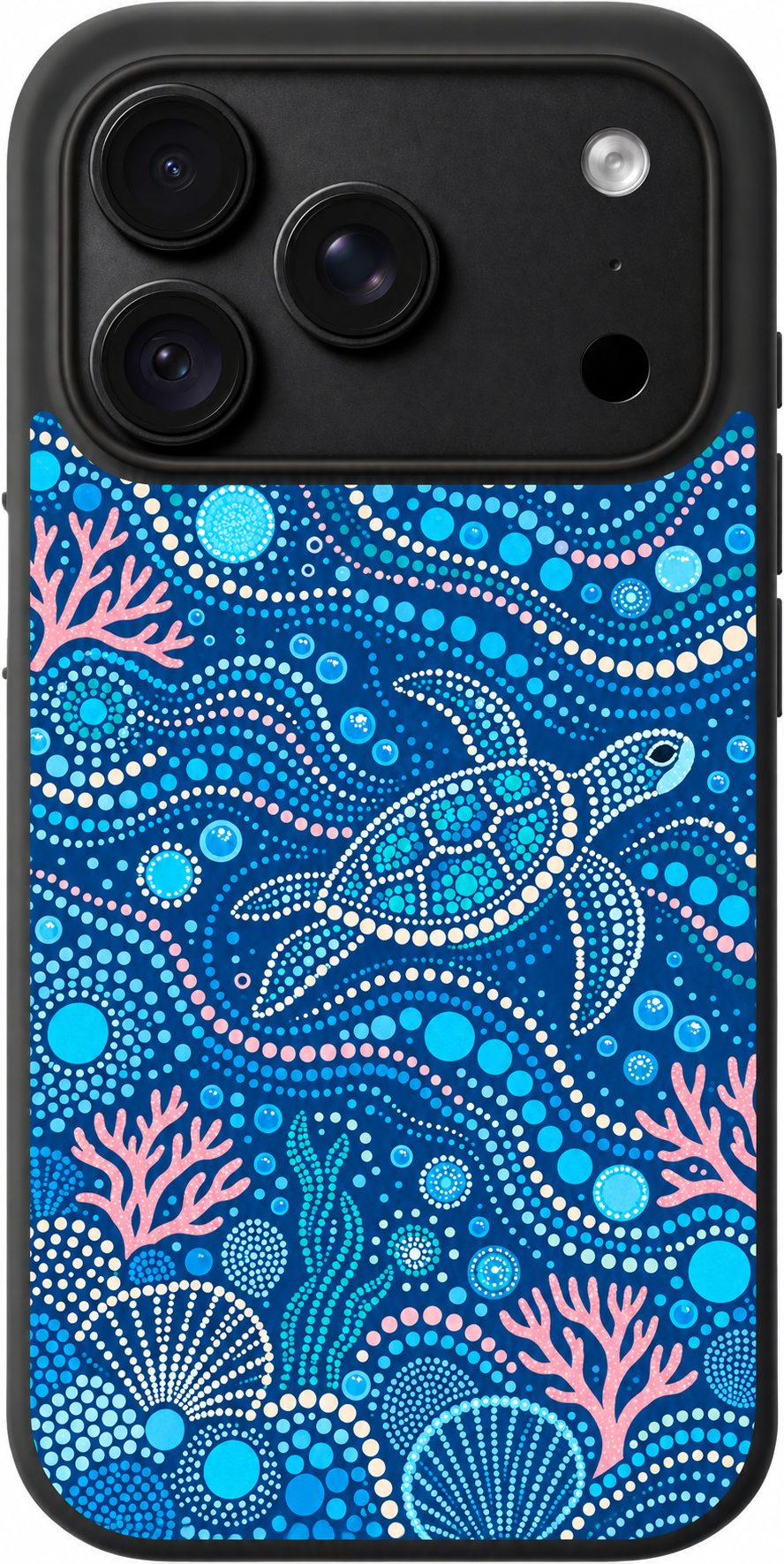 Ocean Ripple Song iPhone case design preview in Black. Model-specific fit and camera openings vary.