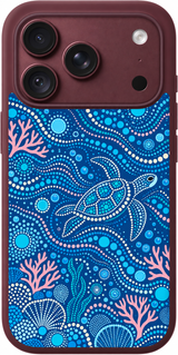 Ocean Ripple Song iPhone case design preview in Burgundy. Model-specific fit and camera openings vary.