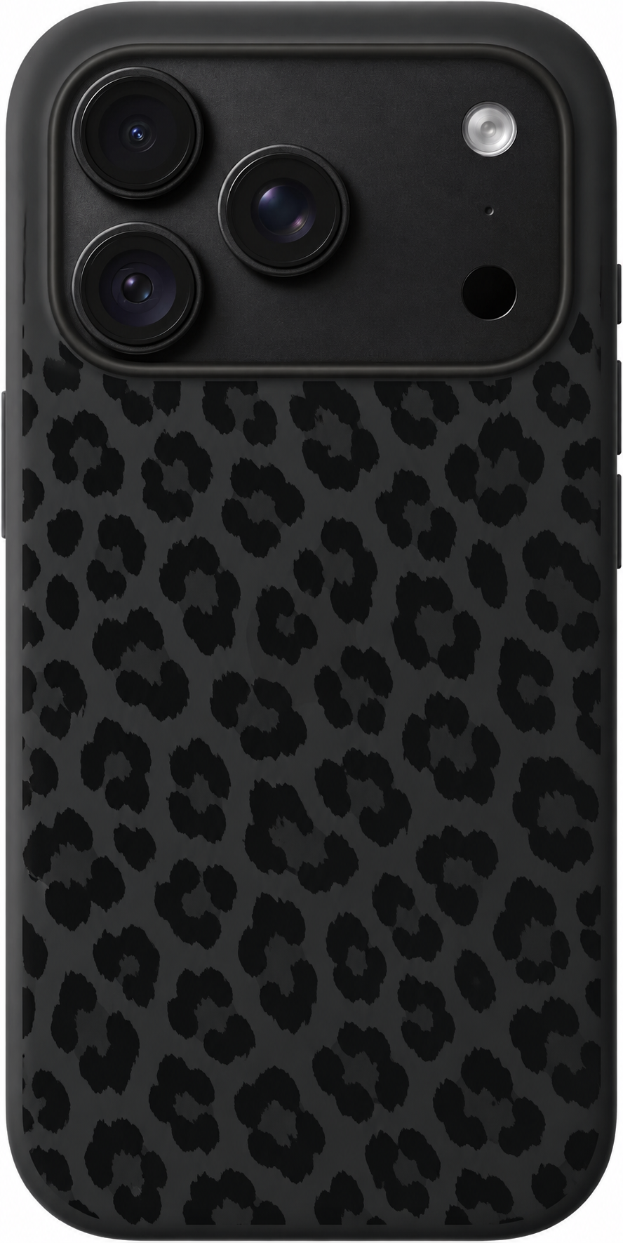 Leopard Ink iPhone case design preview in Black. Model-specific fit and camera openings vary.