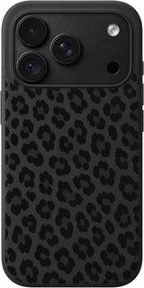 Leopard Ink iPhone case design preview in Black. Model-specific fit and camera openings vary.
