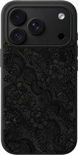 Lace Reverie iPhone case design preview in Black. Model-specific fit and camera openings vary.