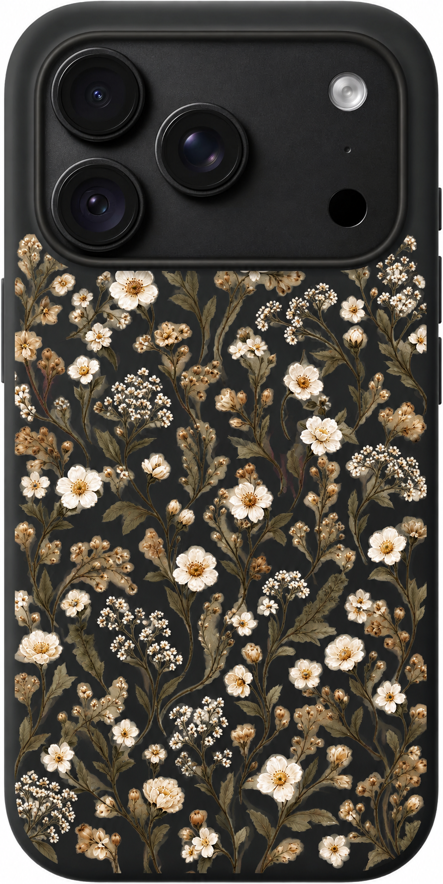 Wildflower Weekend iPhone case design preview in Black. Model-specific fit and camera openings vary.