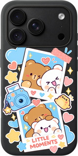 Captured Little Moments iPhone case design preview in Black. Model-specific fit and camera openings vary.