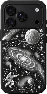 Gravity Drift iPhone case design preview in Black. Model-specific fit and camera openings vary.