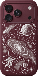 Gravity Drift iPhone case design preview in Burgundy. Model-specific fit and camera openings vary.