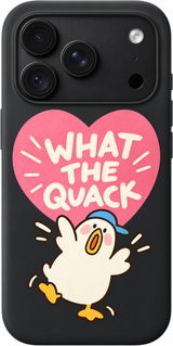 What the Quack iPhone case design preview in Black. Model-specific fit and camera openings vary.