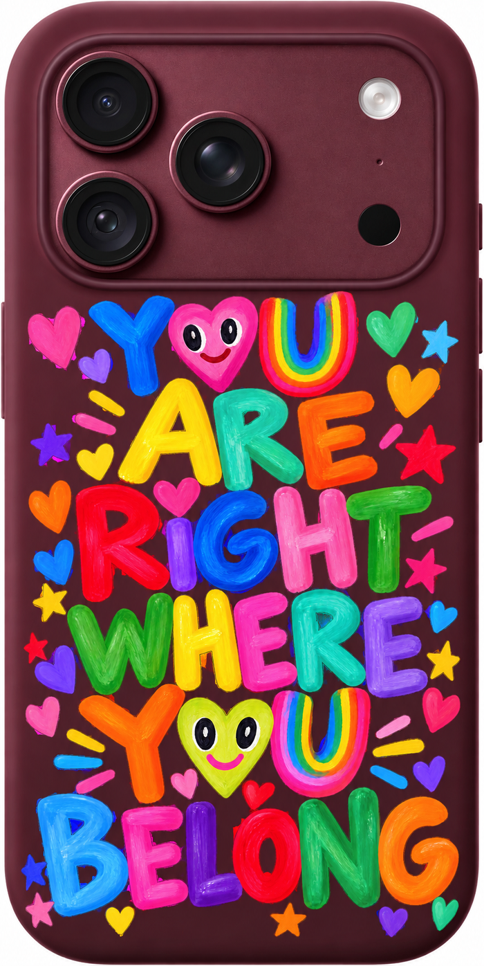 Right Here Rainbow iPhone Case