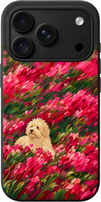 Meadow Flow iPhone case design preview in Black. Model-specific fit and camera openings vary.