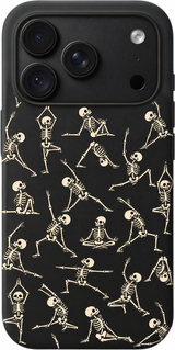 Skeleton Stretch Club iPhone case design preview in Black. Model-specific fit and camera openings vary.