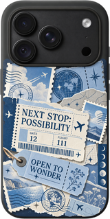 Universe Departure iPhone case design preview in Black. Model-specific fit and camera openings vary.
