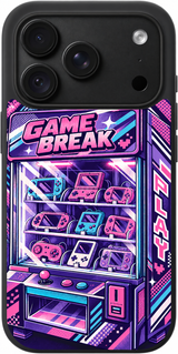 Retro Game Kiosk iPhone case design preview in Black. Model-specific fit and camera openings vary.