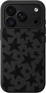 Star Brushmarks iPhone case design preview in Black. Model-specific fit and camera openings vary.