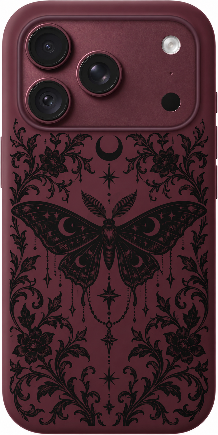 Midnight Moth Filigree iPhone Case