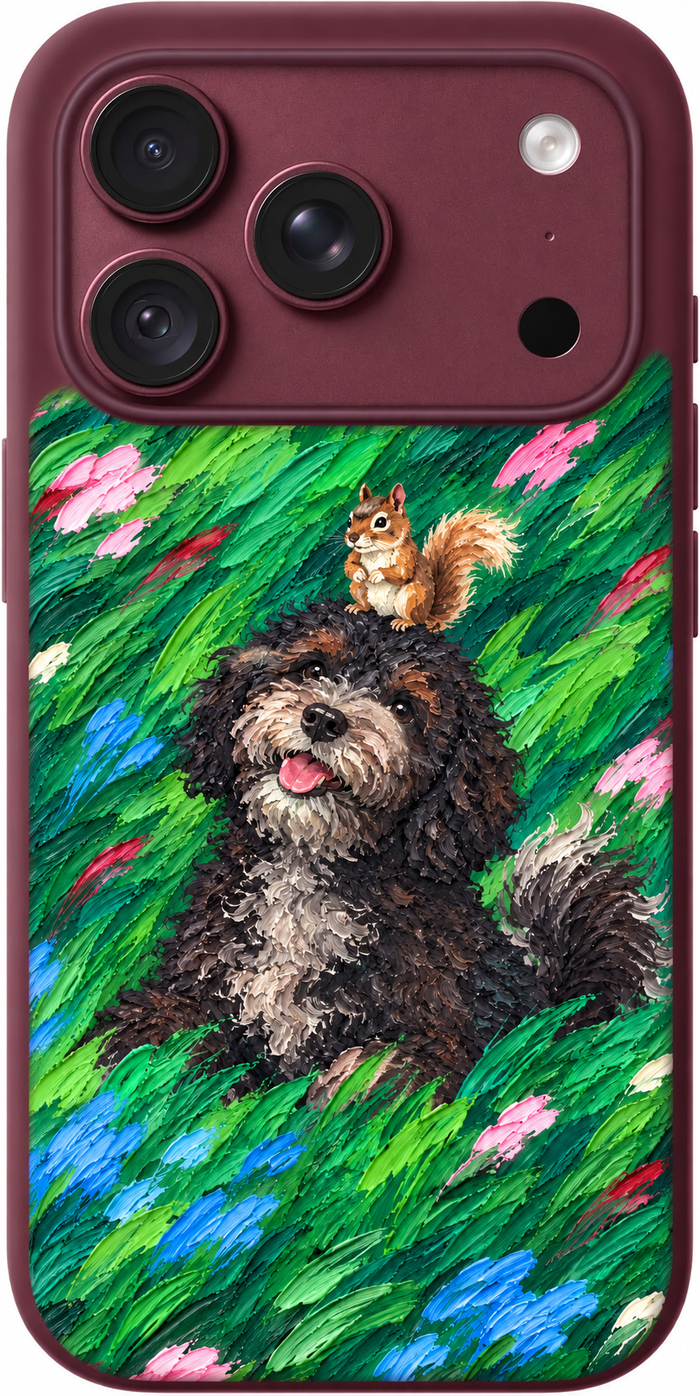 Meadow Pup Brushstrokes iPhone Case