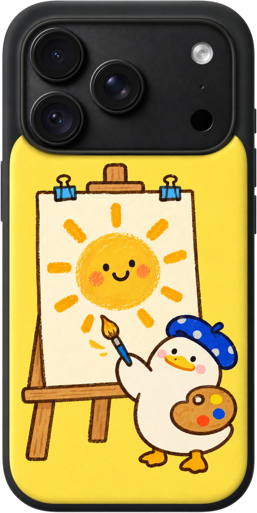 Duck Art Studio iPhone case design preview in Black. Model-specific fit and camera openings vary.