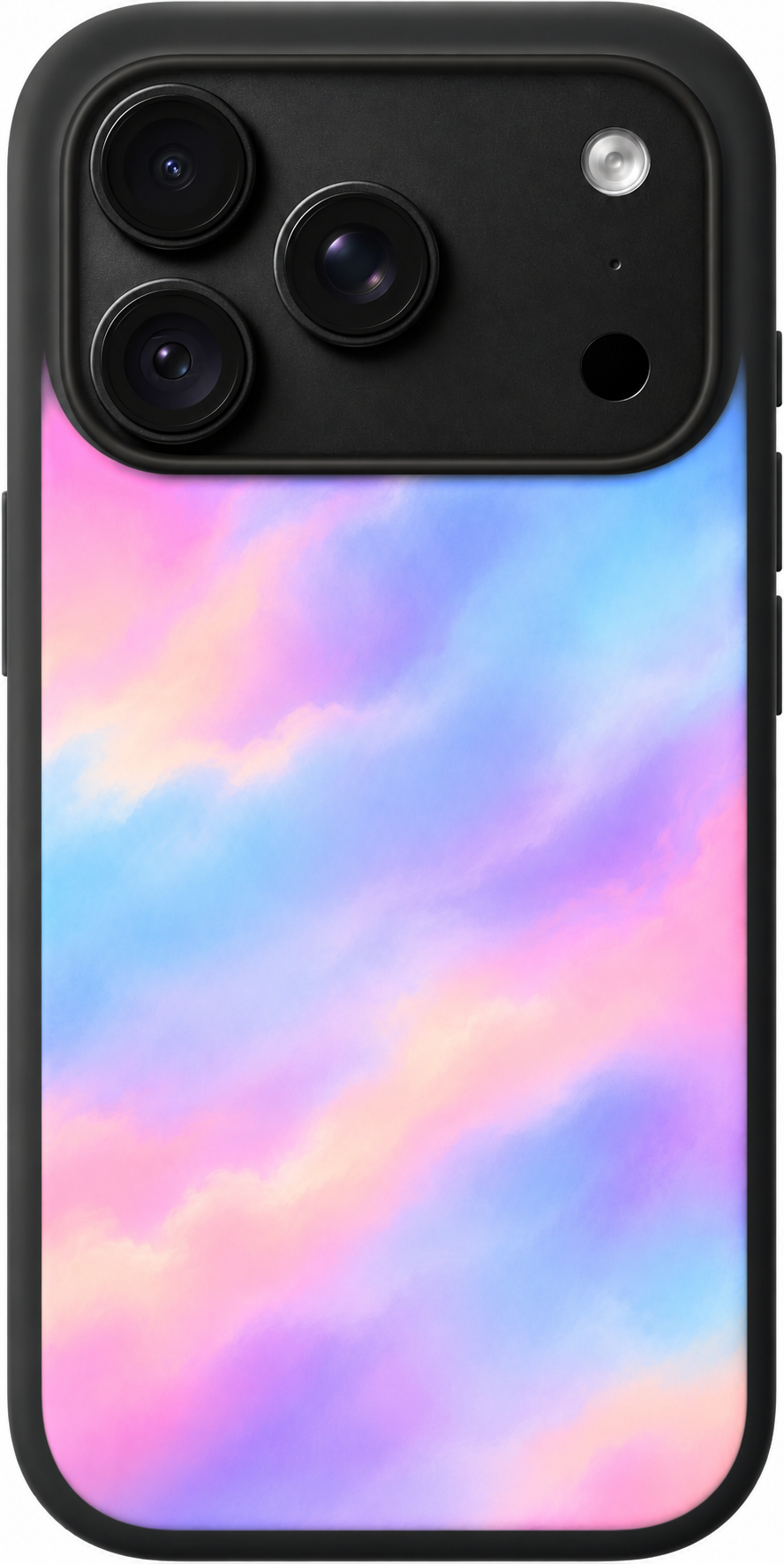 Pastel Mood Drift iPhone case design preview in Black. Model-specific fit and camera openings vary.