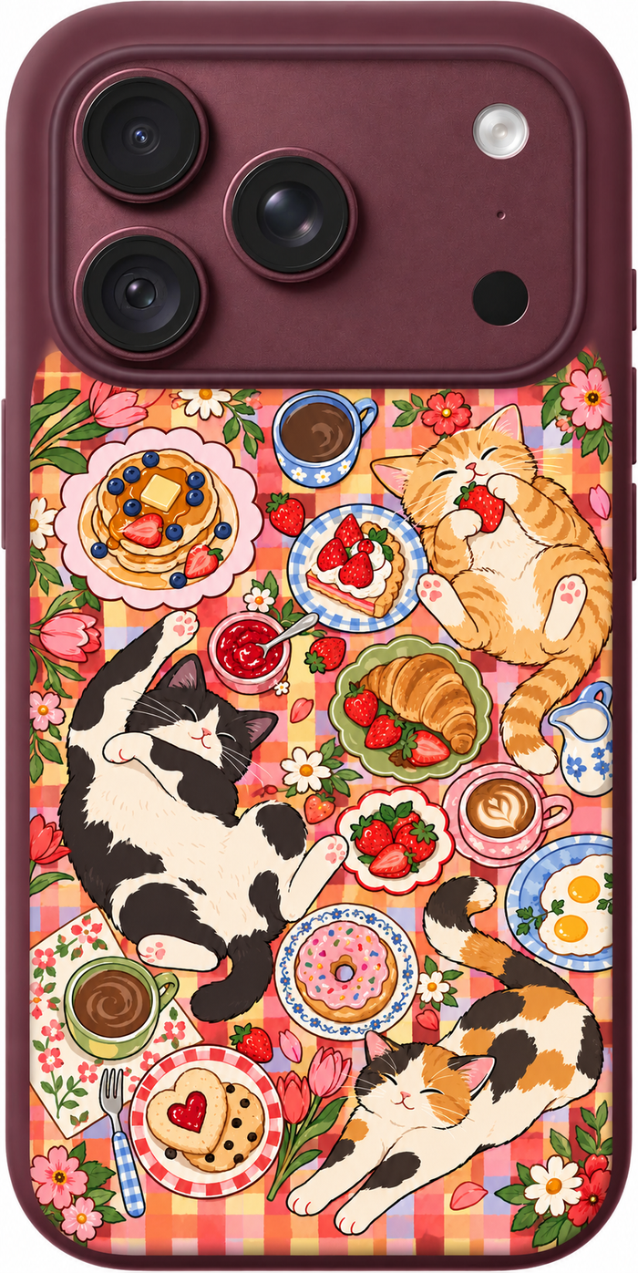 Breakfast Cat Picnic iPhone Case