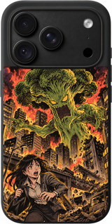 Broccoli City Rampage iPhone case design preview in Black. Model-specific fit and camera openings vary.