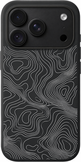 Contour Wander iPhone case design preview in Black. Model-specific fit and camera openings vary.