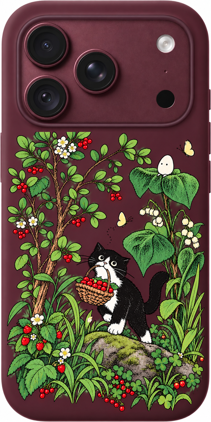 Forest Cat Forage iPhone Case