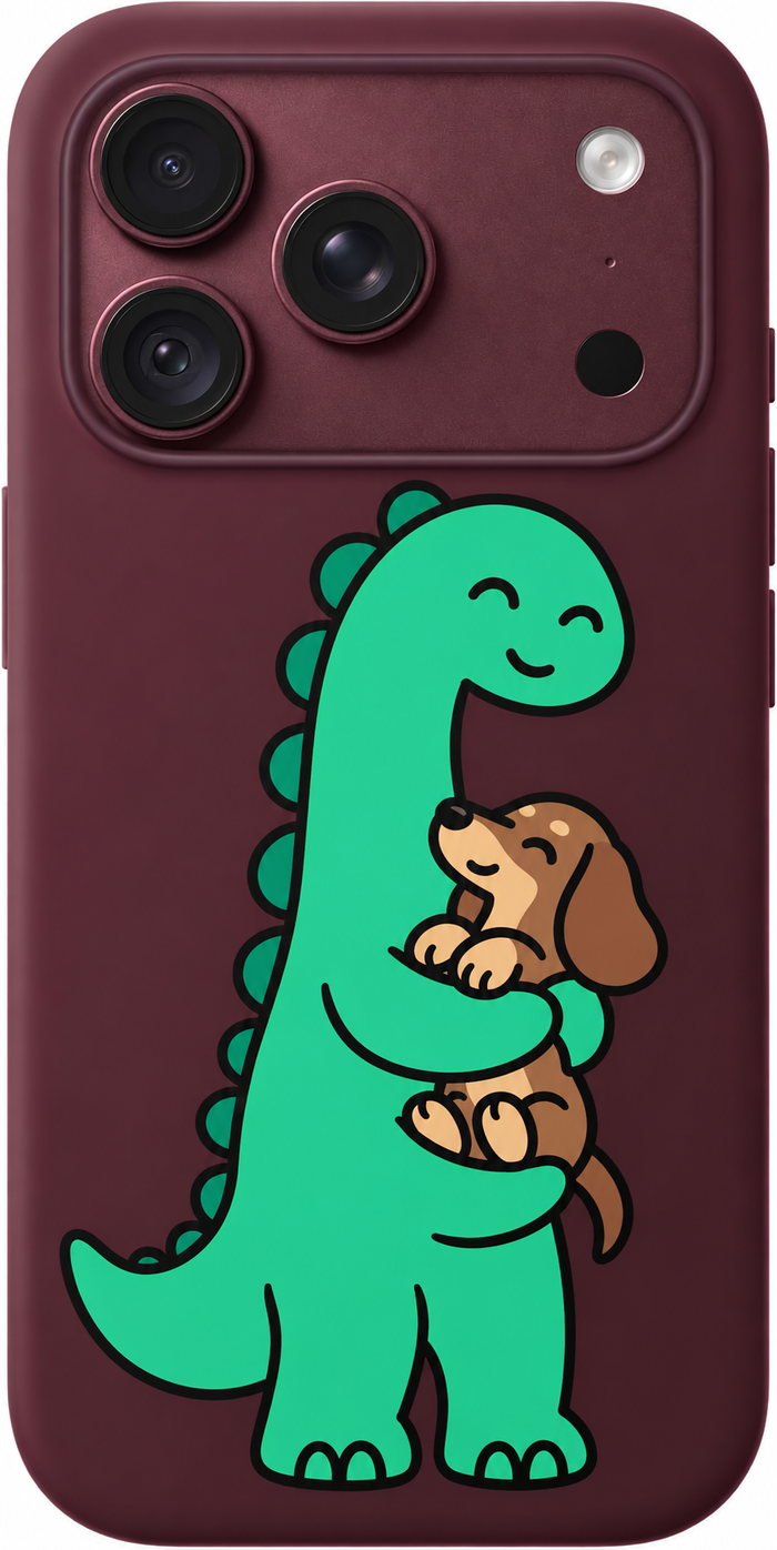 Gentle Dino Hug iPhone Case
