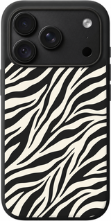 Zebra Current iPhone case design preview in Black. Model-specific fit and camera openings vary.