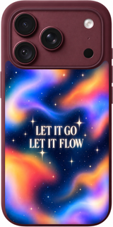 Let It Drift iPhone case design preview in Burgundy. Model-specific fit and camera openings vary.