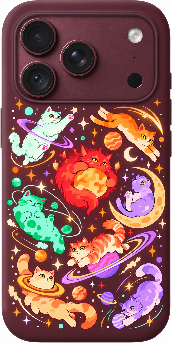 Cosmic Cat Orbit iPhone Case