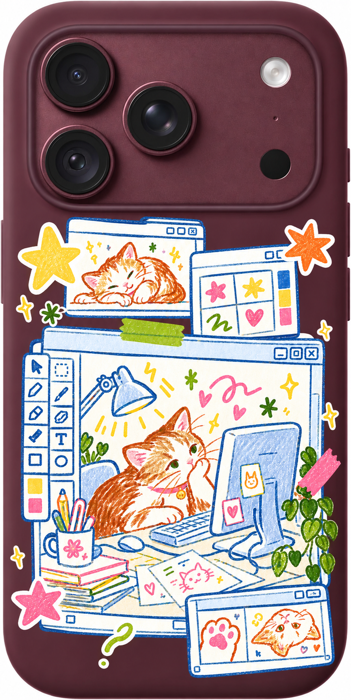 Creative Cat Overtime iPhone Case