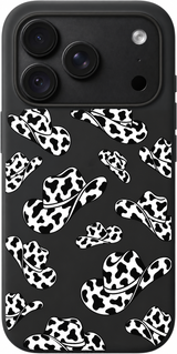 Cowgirl Hat Shuffle iPhone case design preview in Black. Model-specific fit and camera openings vary.