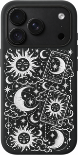 Lunar Tarot Drift iPhone case design preview in Black. Model-specific fit and camera openings vary.